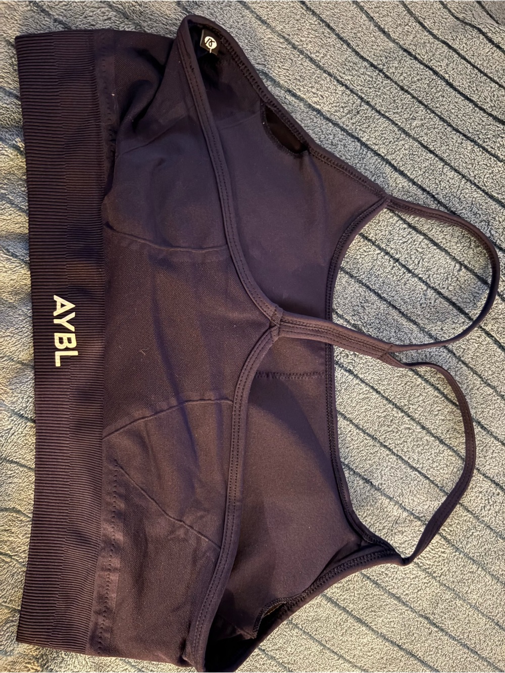 AYBL Seamless Deep Plum Ribbed-Band Sports Bra